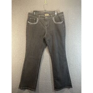 EARL JEANS Women's12p Blue Jeans Boot Cut Dark Wash Jeans Denim Pants Studded‎